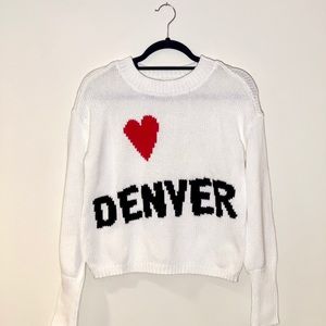 525 America I Love Denver Heart Crew Neck Sweater NWOT Size Medium